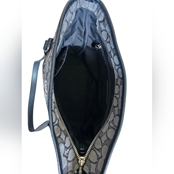 Coach Outline Black and Gray Signature Tote, Excellent Condition - Picture 9 of 14